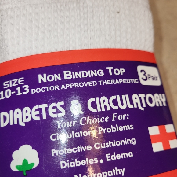 Men's Crew Socks for Diabetes & Circulatory Problems size 10-13 NIP 3 pairs - Picture 2 of 7